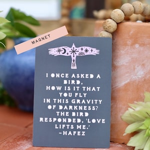 Hafiz quote Magnets - Love Lifts me Quotes Magnet - Laptop Magnet - Motivational Quotes Magnet - Waterproof Magnet - Refrigerator Magnet