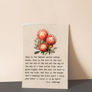 5 X 7 in E.e. Cummings Poem Print - Instant Download Print - Printable ...