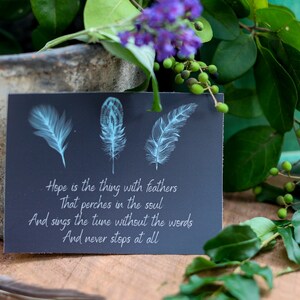 Emily Dickinson Quote - Hope is the Thing With Feathers - Poetry Quote Decal - Inspirational Poet Art - Literary Stickers - Bookish Decor