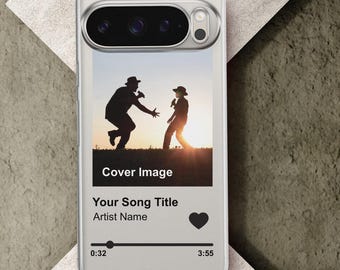 Personalized Photo Phone Case: Gel Rubber Cover for Google Pixel 10 9 8 7 6 SPOTIFY THEME