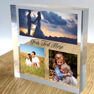 Personalised Family Clear Thick Block Plaque 3D Effect, Boy Girl Children - family Custom Photo Picture Frame 2025