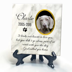 Personalised White Marble Pet Memorial Plaque Custom Made Gave Marker for Cat Dog Hamster 2025