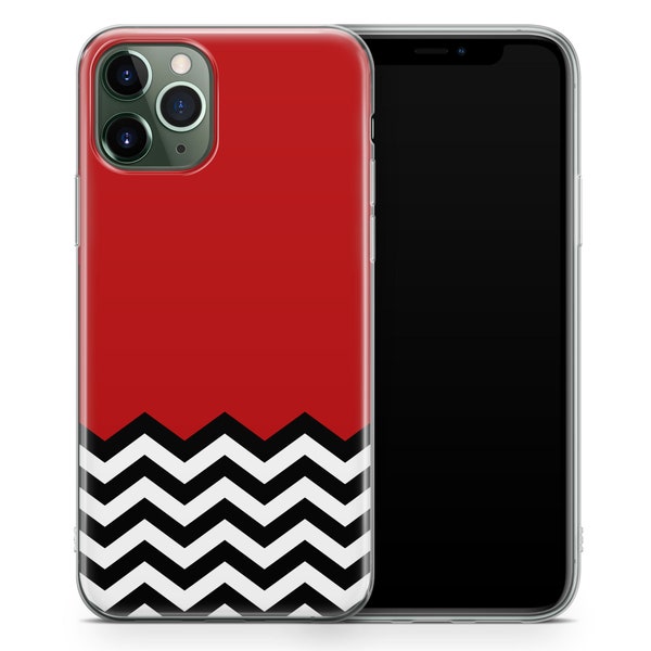 TULLUN Designs Red Black & White Welcome To Twin Peaks Pattern Phone Case Cover Fits For iPhone 15 14 13 12 11pro Max X Xr
