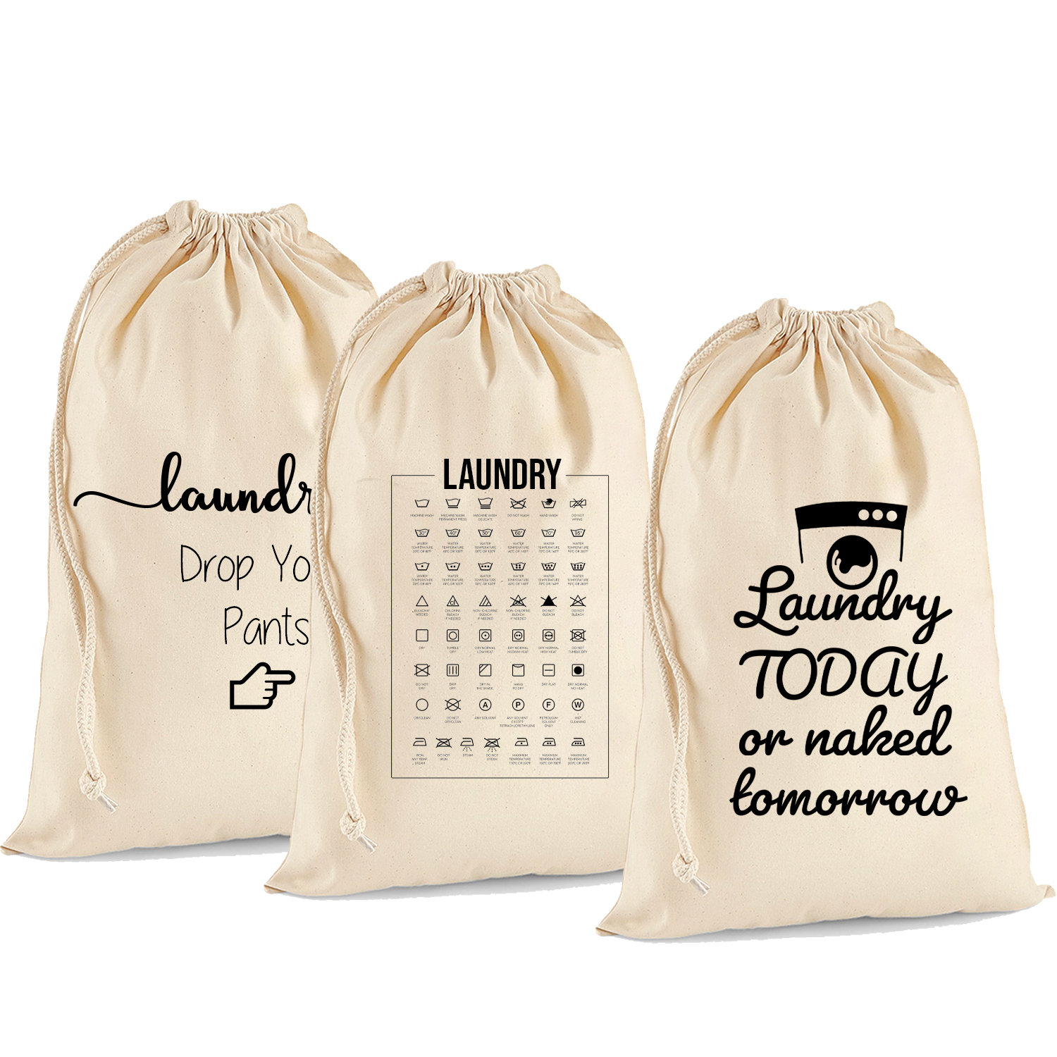 Laundry Bag 100% Cotton Extra-large Heavy Duty Fabric Bag in  