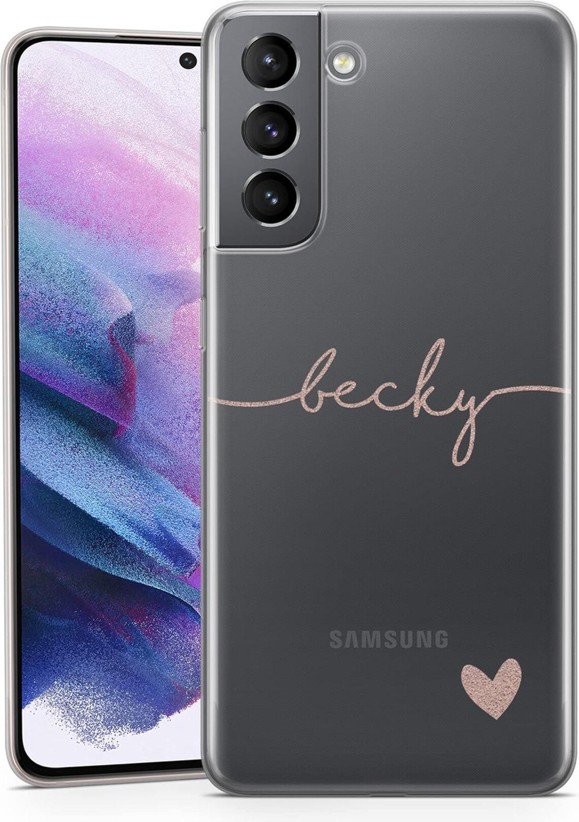 Custom Made Phone Case for Samsung Galaxy Love Heart Name S25 S24 S23 ...