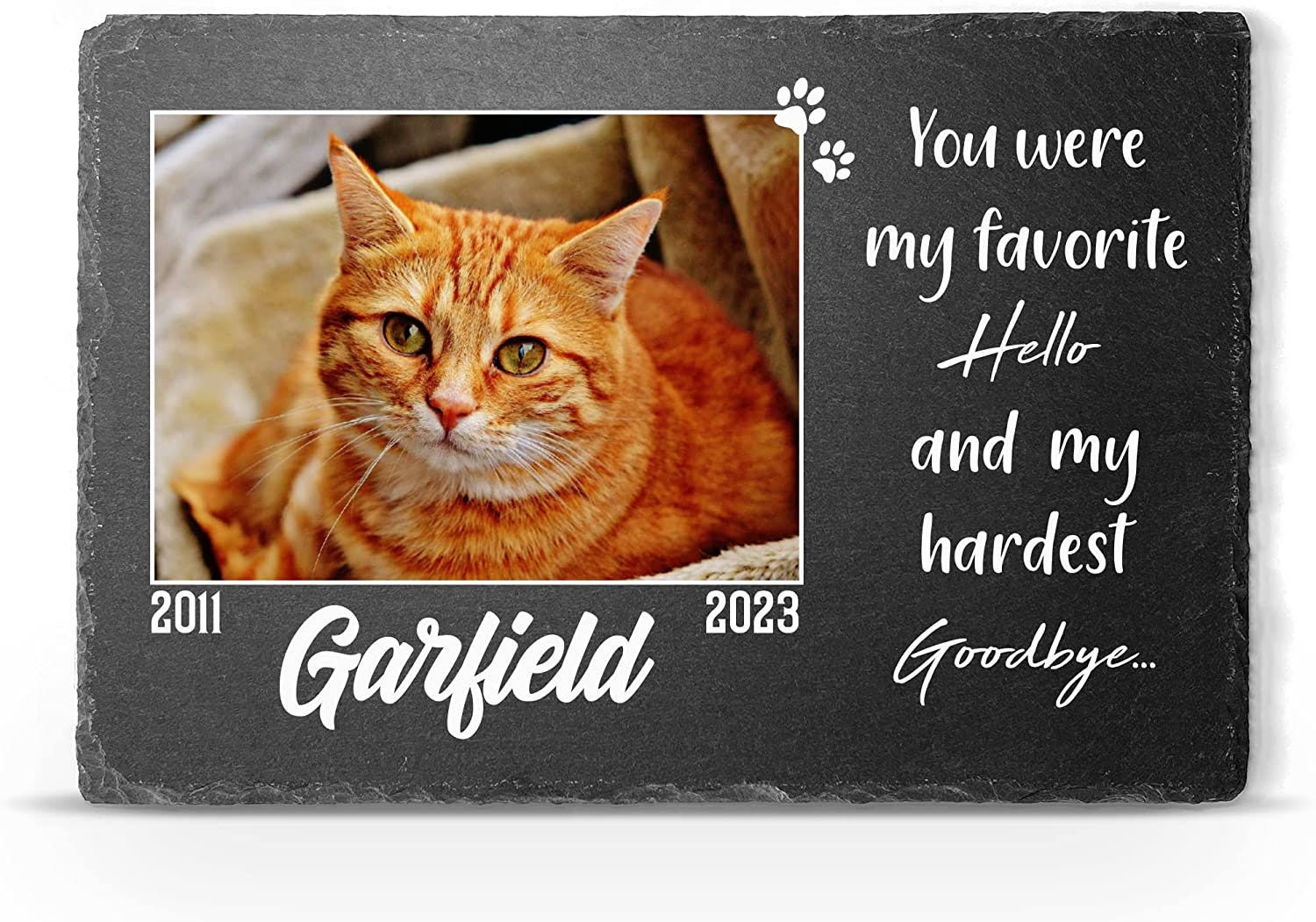 Pietra Commemorativa Per Animali Domestici - Targa Cuore Con Foto Personalizzata - Nome E Date - 10x10/14x14/20x20 Cm