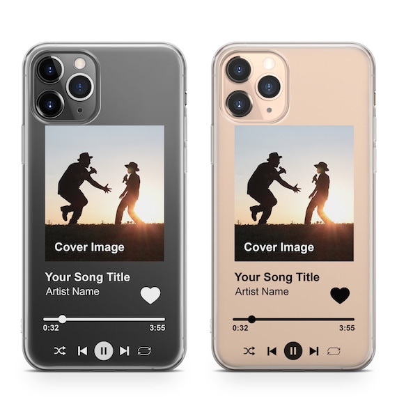 Custom Personalised Music Player Song Plaque Cover Soft Phone Case fits iPhone models 17 Pro max 17 Air 16 15 14 13 12 11 Max Pro Mini