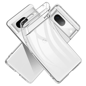 Może przedstawiać: Przezroczyste etui na telefon z podwyższonym rantem wok&oacute;ł obiektywu aparatu i krawędzi. Etui zostało zaprojektowane w celu ochrony telefonu przed zarysowaniami i upadkami.