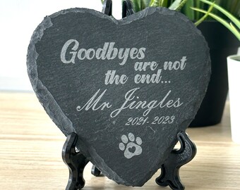 Personalised Engraved Heart Shaped Pet Memorial Plaque 2 sizes