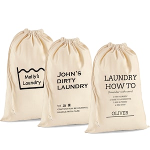 Sac à linge extra-large 100 % coton sur mesure en tissu robuste de couleur naturelle - XL (75 x 49 cm / 29,5 po. x 19,3 po. 38 litres)