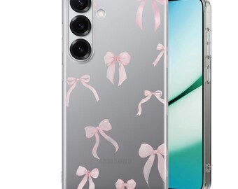 Personalised Name Custom Samsung Phone Case: Coquette Bow Design, Personalized Heart Design