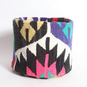 Kilim flower pot, storage basket, plant pot, kilim basket, living room storage, bathroom basket, waterproof flower pot, ethnic basket..,