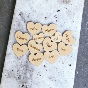 Engraved hearts,Engraved names,Wood hearts,family tree,Wedding hearts,DIY Project,Crafts,Crafting hearts,Dog paw,Pet name,extra hearts,mini