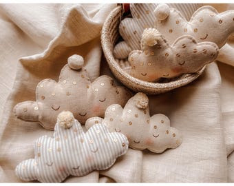 Magical cloud decoration. Handmade neutral charm. Soft hues nursery wall decoration. Neutral nursery decor. Neutral kids bedroom decor.