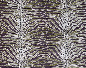 SCALAMANDRE EL MOROCCO Zebra Cut Velvet Silk Fabric 5 Yards Cappuccino