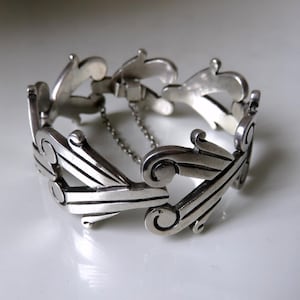 Vintage Heavy Sterling Silver Taxco Bracelet 78.1 grams 7.5&quot; length Mexico