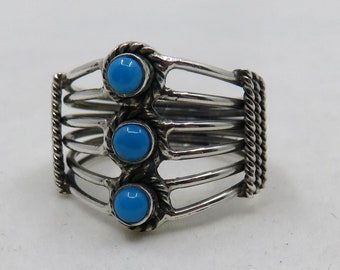 Vintage Sterling Silver Turquoise Ring size O (USA 7.5)