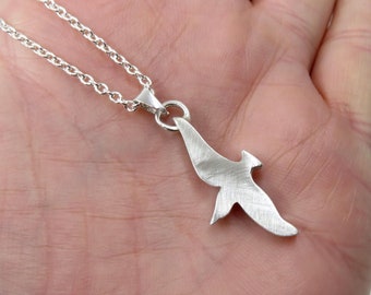 Solid Sterling Silver Bird Pendant