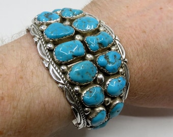 Native American Turquoise Sterling Silver Cuff Bangle - Etsy Canada