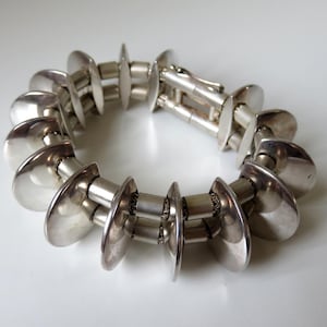 Vintage Lars Sogard Nielsen Sterling Silver Bracelet: Danish Modernist Design