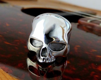 Solid Sterling Silver Skull Ring Keith Richards