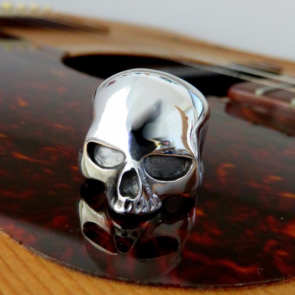 Solid Sterling Silver Skull Ring Keith Richards