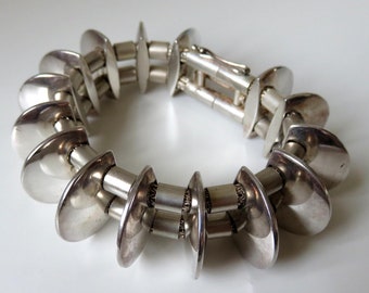 Vintage Danish Sterling Silver Bracelet by artisan Lars Sogard Nielsen 50s 60s 70s Mid Century Modern Style Scandinavian Design