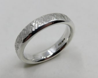 Solid Sterling Silver Textured Heavy 5mm Oval Section Ring Wedding Band Statement Ring