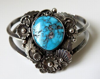 Navajo Sterling Silver 3 Turquoise Cuff Bangle Bracelet - Etsy Canada
