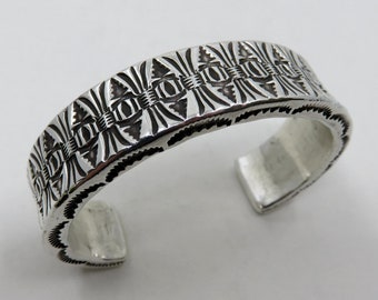 VTG Sterling Silver - NAVAJO TAHE Braided Statement Cuff Bracelet
