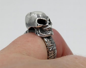Vintage Sterling Silver Large Skull Ring! [size 11.5 US] - Etsy