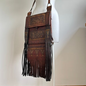 Barcelona - Large, Crossbody, Boho Fringe, Authentic Vintage