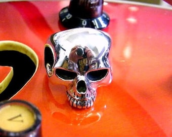 Solid Sterling Silver Skull Ring Keith Richards Memento Mori day Of The Dead 25 - 30 grams