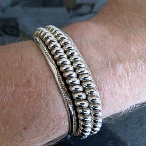 Vintage Sterling Silver Twist Navajo Cuff Bangle by the renown TAHE family of artisans 75.5 grams