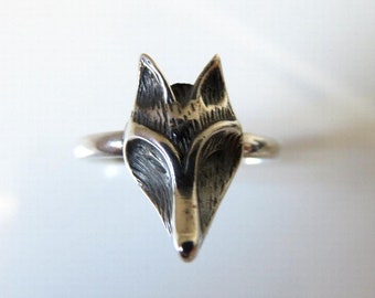 Solid Sterling Silver Folklore Fox Ring