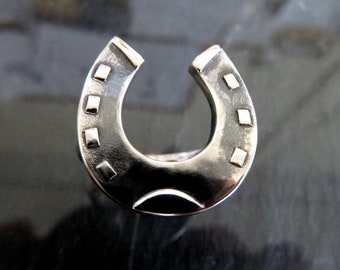 Solid Sterling Silver Horseshoe Signet Ring