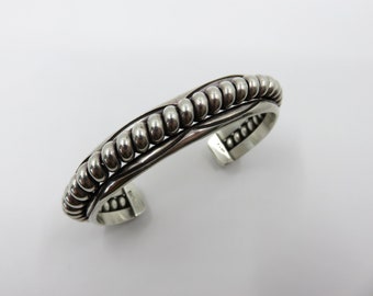 VTG Sterling Silver - NAVAJO TAHE Braided Statement Cuff Bracelet