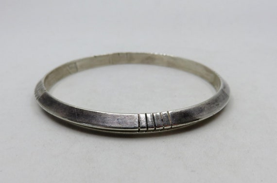 Vintage Sterling Silver Navajo Triangular Wire Cuff Bangle