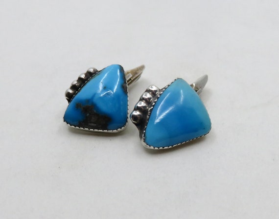 Vintage Sterling Silver Navajo Turquoise Cufflinks