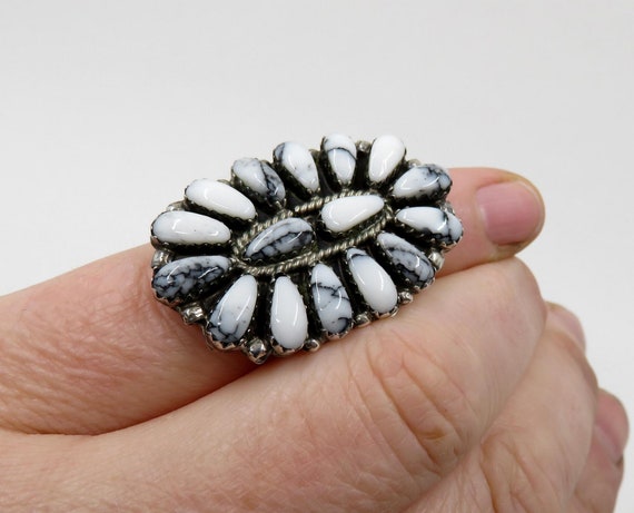 Vintage Solid Sterling Silver Multi White Buffalo… - image 7