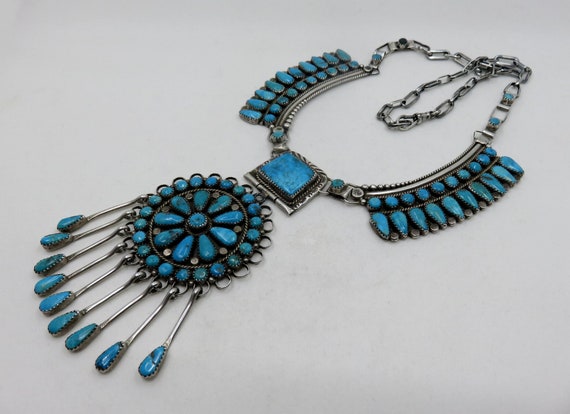 659 Gram Vintage Native American Navajo Turquoise Sterling Silver Concho Belt Old 659 Gram Vintage Native American Navajo Turquoise Sterling Silver Concho Belt Old