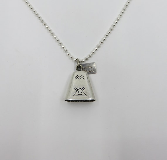 Vintage Solid Sterling Silver Navajo Bell Pendant by Bell Trading Post - Mother In Law Bell Pendant