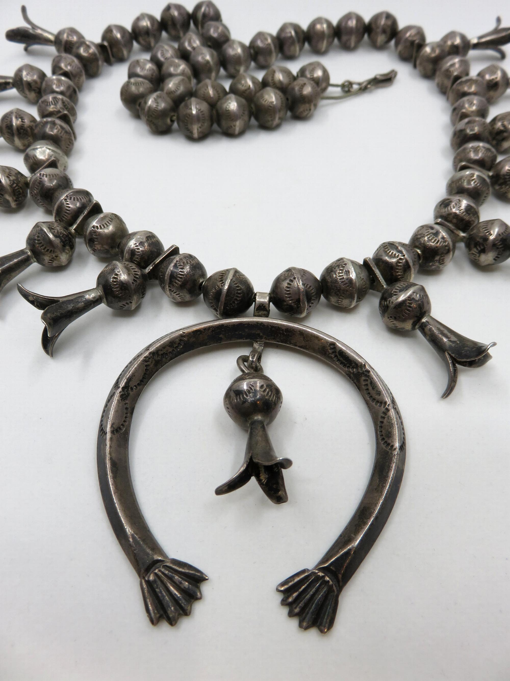 543 Gram Important Native American Navajo Rare Turquoise Sterling Silver Squash Blossom Necklace 543 Gram Important Native American Navajo Rare Turquoise Sterling Silver Squash Blossom Necklace