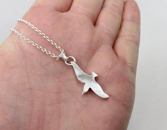 Solid Sterling Silver Bird Pendant