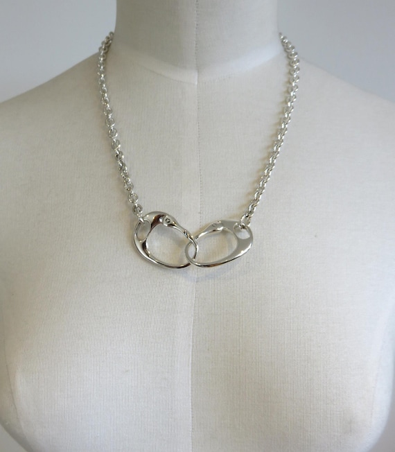 Solid Sterling Silver Handcuff Necklace Keith Richards Etsy