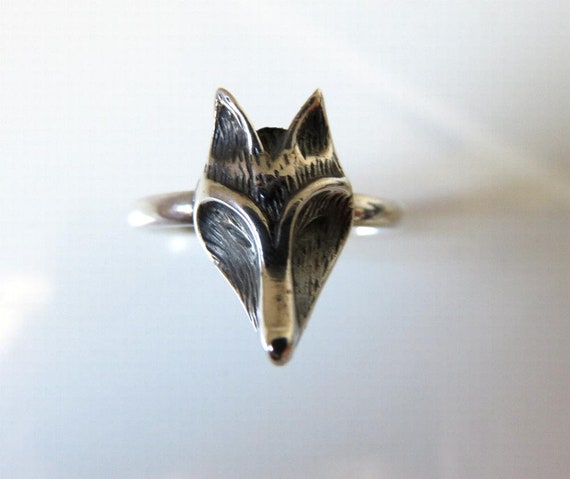 Solid Sterling Silver Folklore Fox Ring