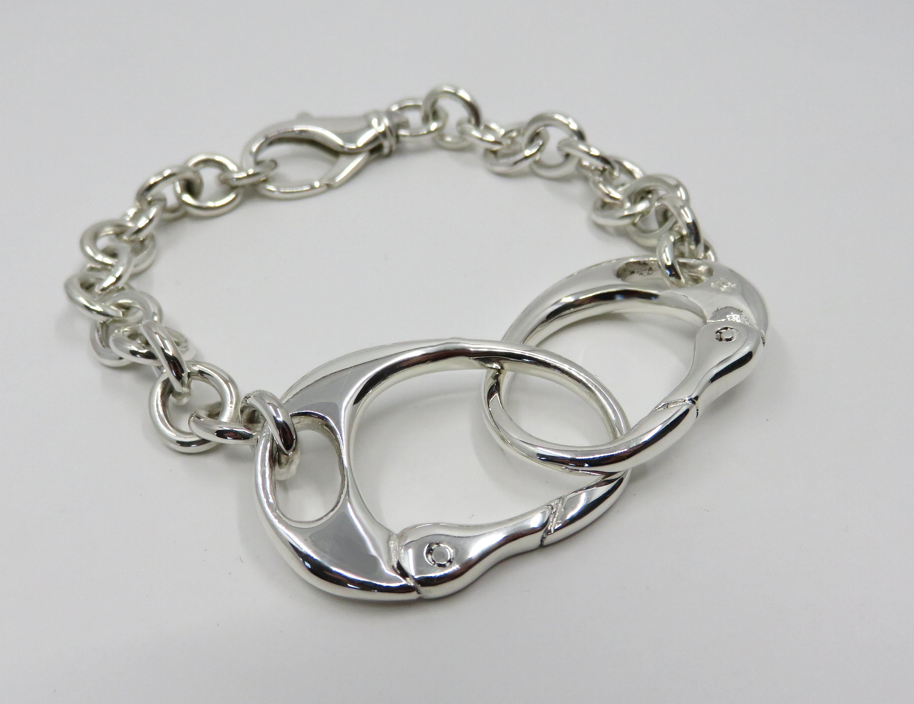 Solid Sterling Silver Heavy Two Handcuff Bracelet Keith