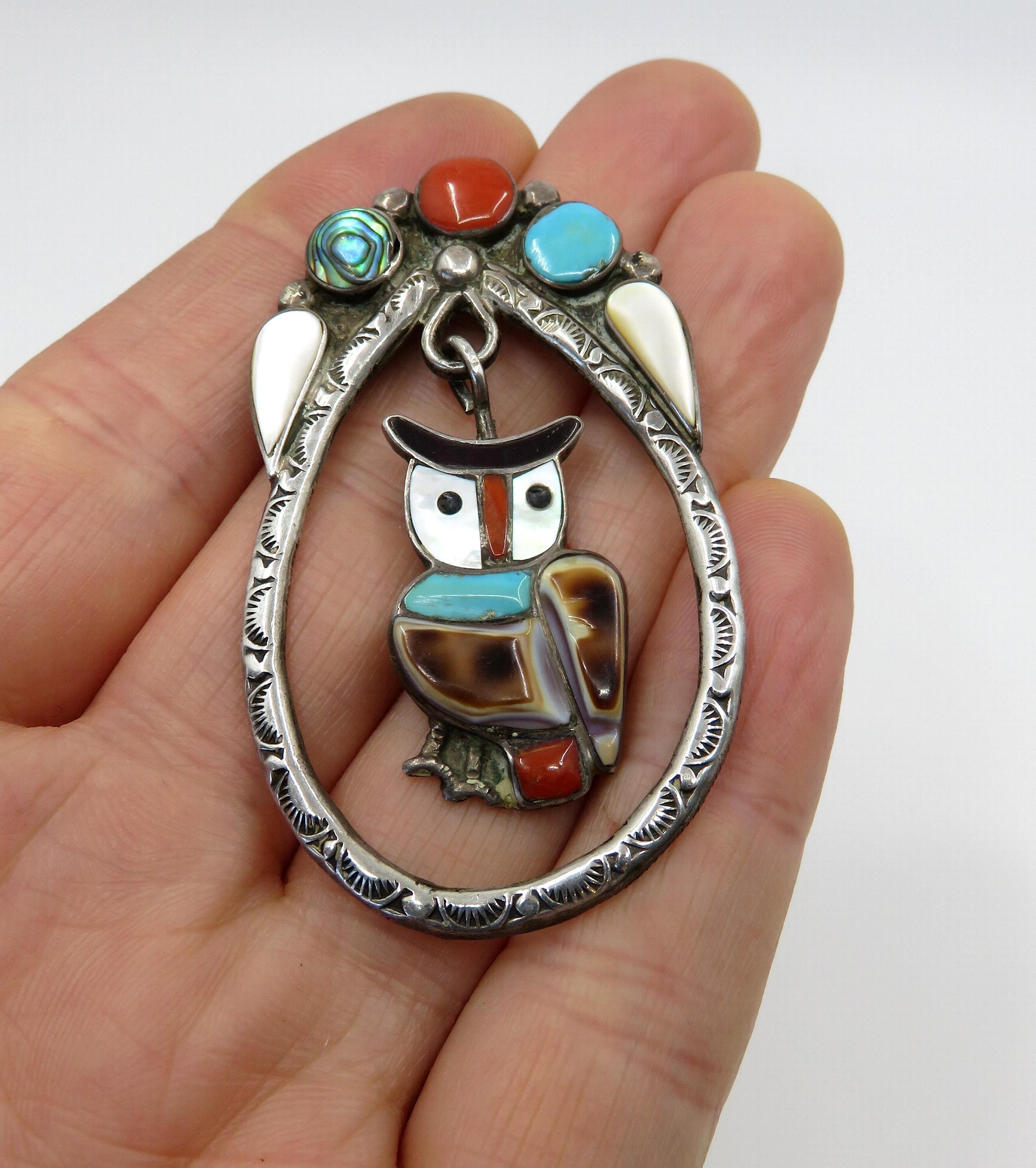 Blake Lasansee Amazing Native American Zuni Signed Sterling Silver Track Ring Blake Lasansee Amazing Native American Zuni Signed Sterling Silver Track Ring