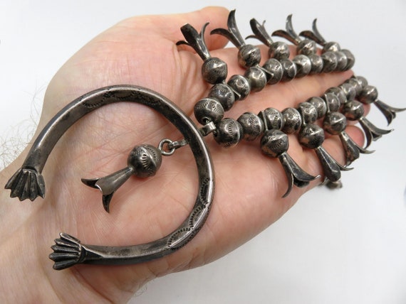 Heavy Old Vintage Navajo Sterling Silver Necklace Old Heavy Old Vintage Navajo Sterling Silver Necklace Old