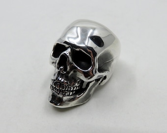 Huge Solid Sterling Silver Full Jaw Skull Ring Keith Richards 60 grams